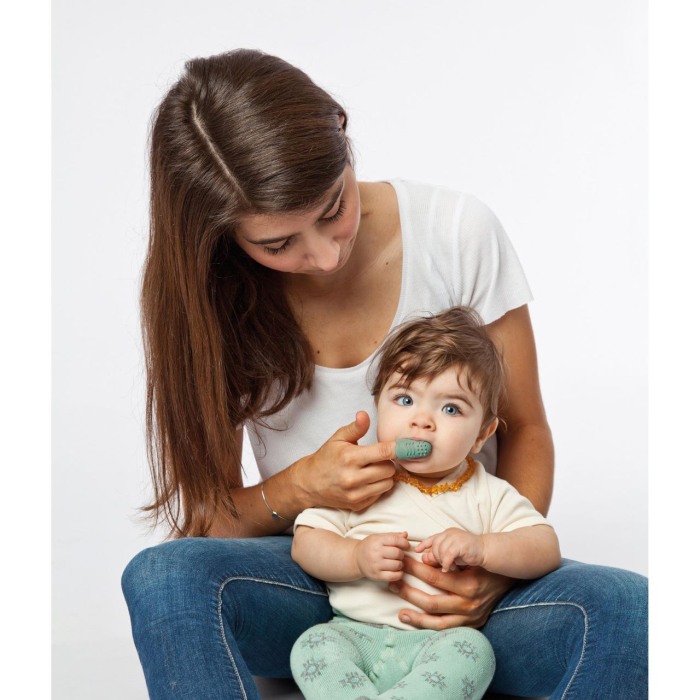 Periuta de dinti pentru bebelusi, din cauciuc natural, pentru folosire pe deget, Gruenspecht 687-00 [11]