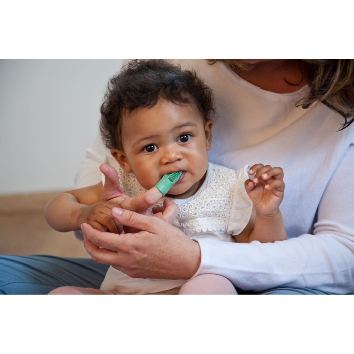 Periuta de dinti pentru bebelusi, din cauciuc natural, pentru folosire pe deget, Gruenspecht 687-00 [10]