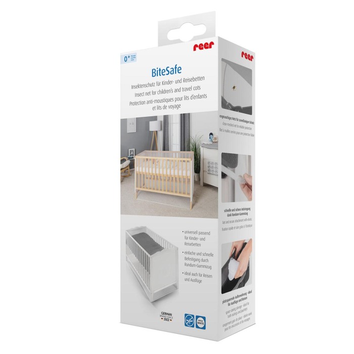 Plasa de insecte pentru patut copii si patut de calatorie, protectie tantari, 0+ luni, alba, Reer BiteSafe 87040 [3]