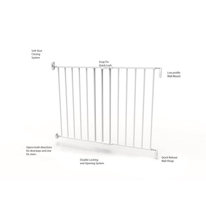 Poarta de siguranta extensibila Noma, 62–102 cm, metal alb, N93361 [4]