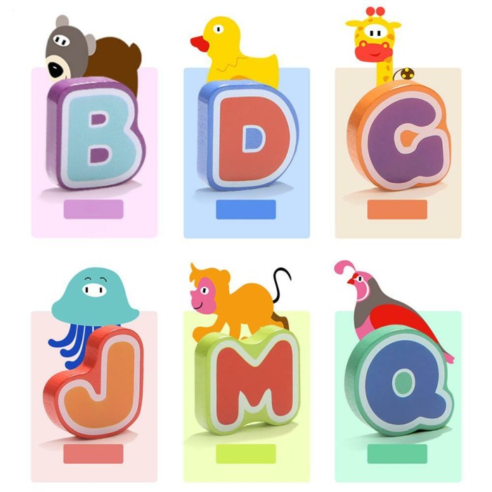 Puzzle din lemn - Litere si animalute [4]