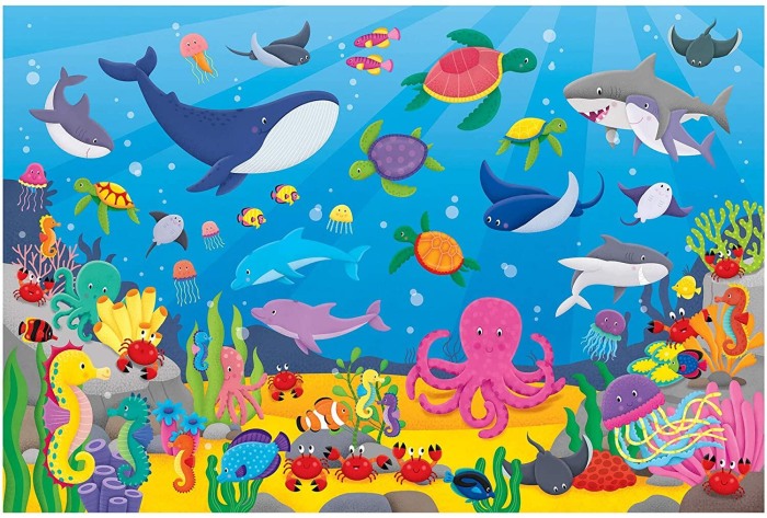 Puzzle Podea: Numaram animalute marine (30 piese) [2]