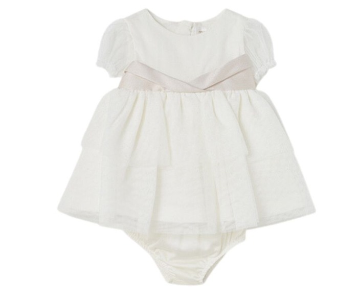 Rochie alba eleganta si chilotei asortati  - Mayoral 12 luni [3]