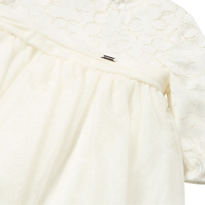Rochie Alba Organza brodata - Mayoral   12 luni (80 cm) [3]