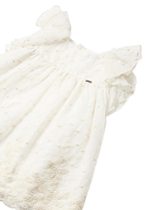 Rochie broderie bambula - ocru [3]