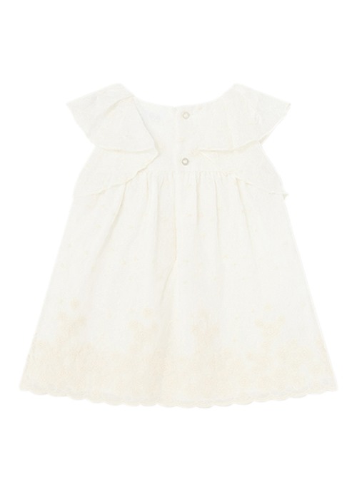 Rochie broderie bambula - ocru [2]