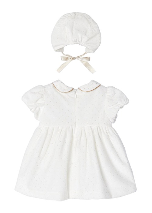 Rochie catifea + boneta - Alb [3]