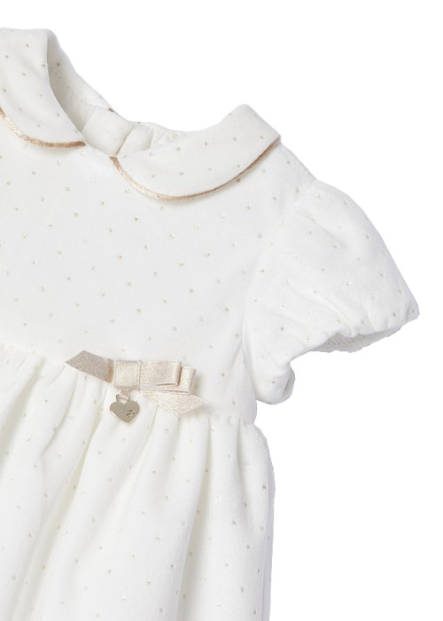 Rochie catifea + boneta - Alb [4]