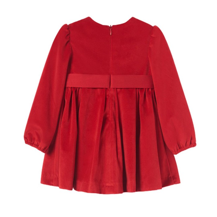 Rochie Catifea cu floare la cingatoare - Abel & lula  24 luni (92 cm) [4]