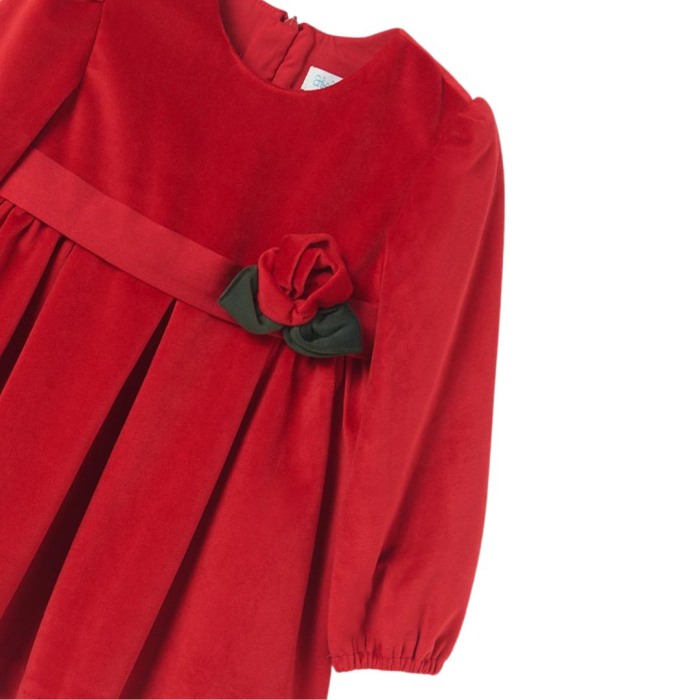 Rochie Catifea cu floare la cingatoare - Abel & lula  24 luni (92 cm) [3]
