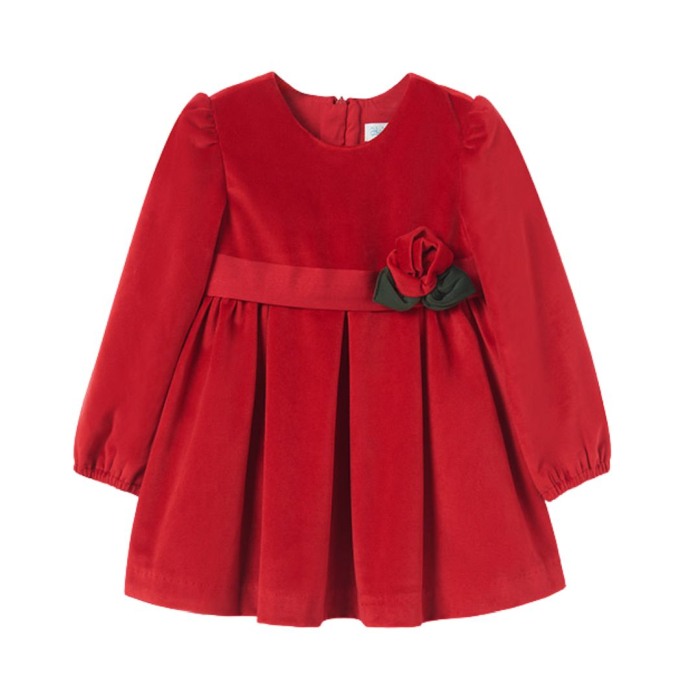 Rochie Catifea cu floare la cingatoare - Abel & lula  24 luni (92 cm) [2]