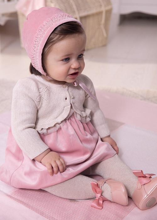 Rochie catifea si boneta - Roz - Mayoral [5]