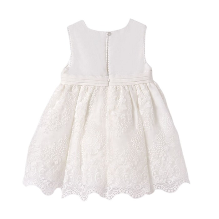 Rochie Ceremonie Organza Alba Broderie  - Abel & lula  12 luni 80 cm [4]