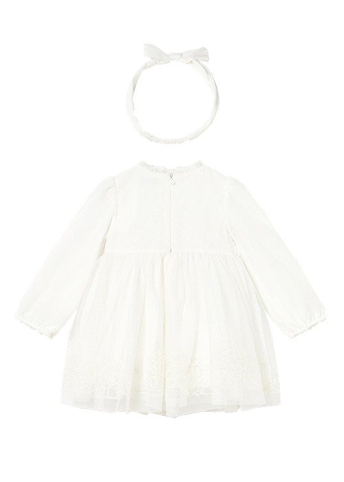 Rochie ceremonie tul brodat + bentinta - ecru - Mayoral [2]