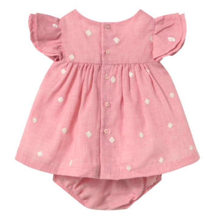 Rochie  + chilotei nou nascut - Roz pudrat [2]