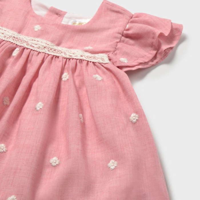 Rochie  + chilotei nou nascut - Roz pudrat [3]