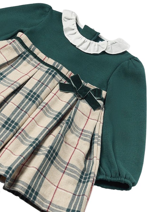 Rochie combinata carouri - verde - Mayoral    36 luni [2]