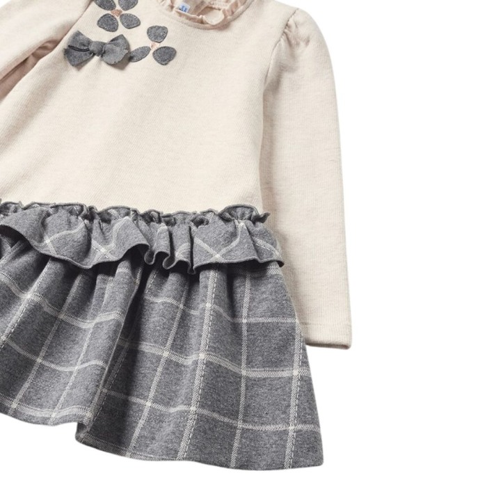 Rochie combinatie imprimeu carouri gri bebe - Mayoral 24 luni (92 cm) [3]