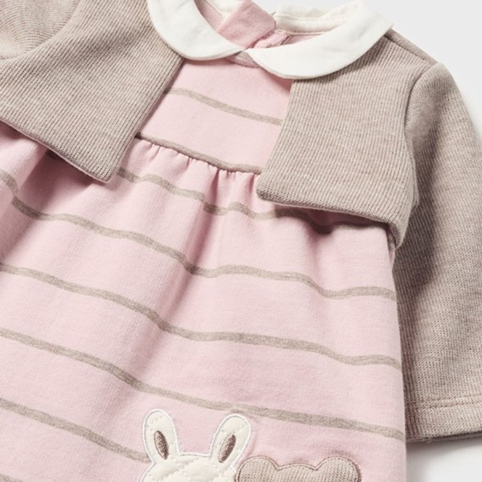 Rochie cu bolero simulat bumbac BCI nou-nascut - Uer iepure - Mayoral 4-6 luni (70 cm) [5]