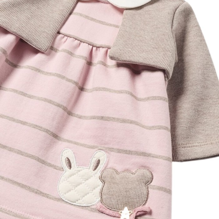 Rochie cu bolero simulat bumbac BCI nou-nascut - Uer iepure - Mayoral 4-6 luni (70 cm) [3]