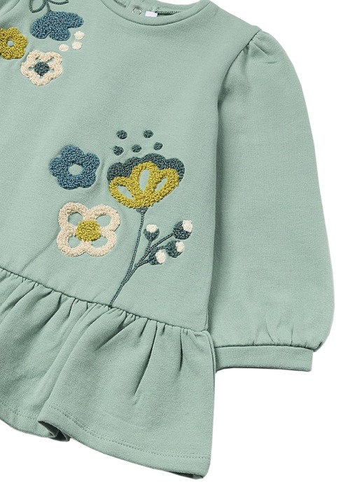 Rochie cu broderie - verde [2]
