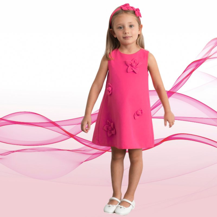 Rochie cu flori aplicate - roz - Mayoral [2]