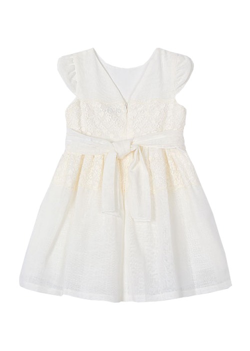 Rochie dantela cu cordon - alb - Mayoral  7 ani [3]