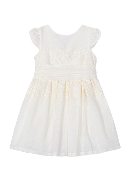 Rochie dantela cu cordon - alb - Mayoral  7 ani [2]