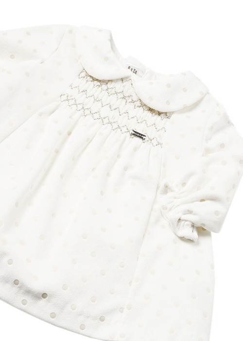 Rochie din catifea cu sclipici - ecru - Mayoral  6-9 luni [3]