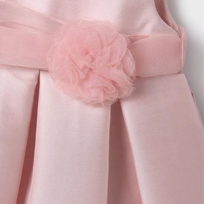 Rochie din mikado Roz cu floare in talie - Abel&lula 6-9 luni [2]