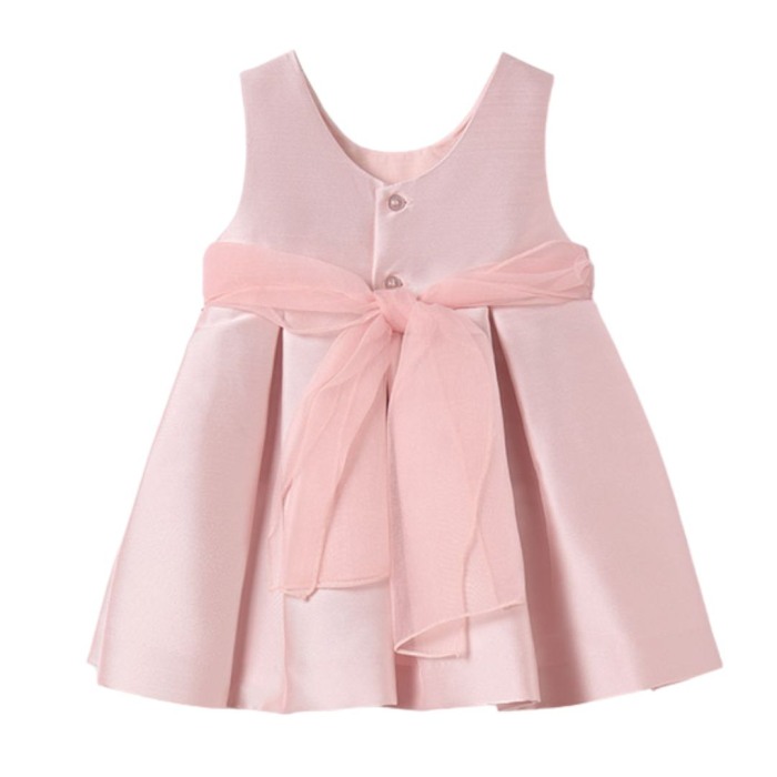 Rochie din mikado Roz cu floare in talie - Abel&lula 6-9 luni [3]