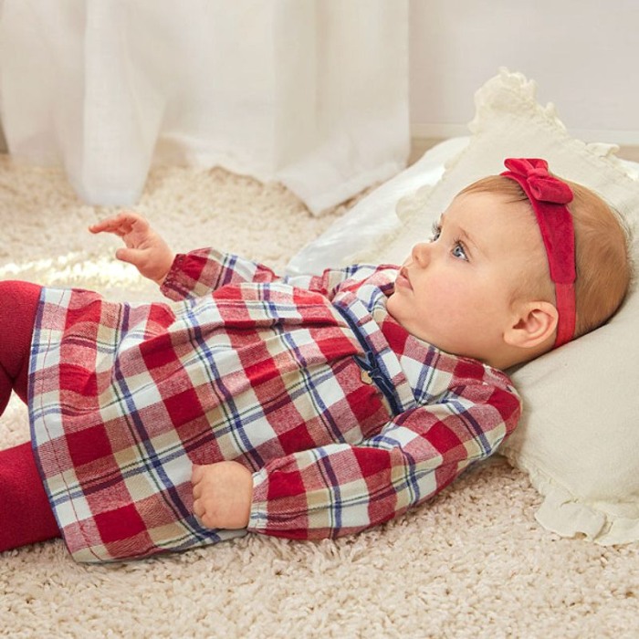 Rochie in carouri pentru nou-nascut ECOFRIENDS 4-6 luni [4]