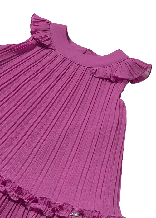 Rochie plisata cu volane - roz - Mayoral  3 ani [3]