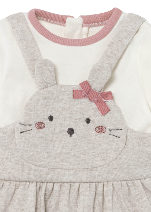 Rochie salopeta + caciula - Alb/Gri - Mayoral  6-9 luni [3]