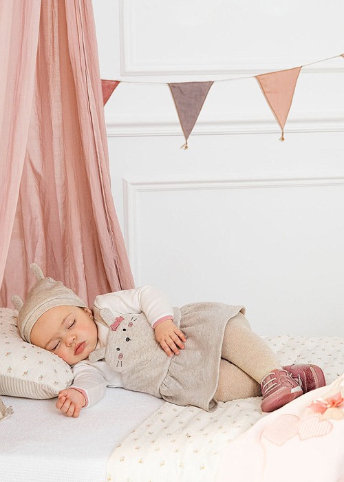 Rochie salopeta + caciula - Alb/Gri - Mayoral  6-9 luni [5]