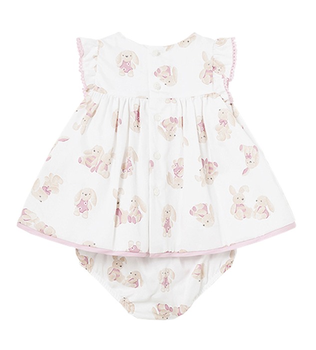 Rochie satin - alb - iepurasi [2]