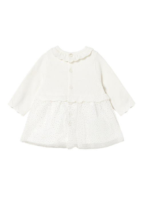 Rochie tricot si tul - alb - Mayoral [2]