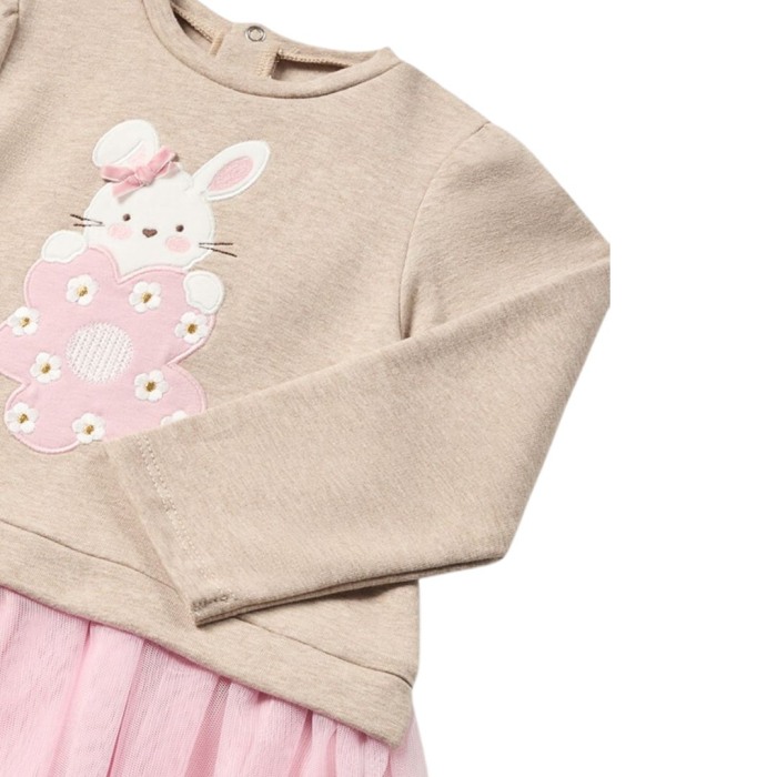 Rochie tricot si tul roz - Mayora [3]