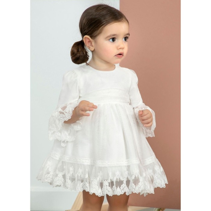 Rochie Tul Benzi Broderie Ceremonie - Abel & lula  18 LUNI(86 CM) [4]