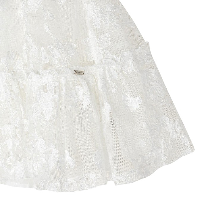 Rochie tul brodat Alb Floral 2 ani [3]