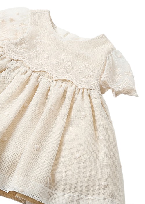 Rochie tul brodat - bej [3]