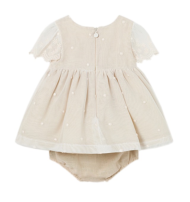 Rochie tul brodat - bej [2]