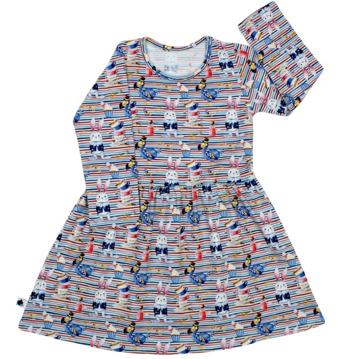 Rochita cu maneca lunga imprimeu iepurasi  122 cm (6-7 ani) [2]