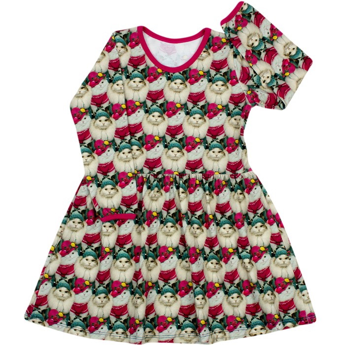 Rochita cu maneca lunga imprimeu pisicute  122 cm (6-7 ani) [2]