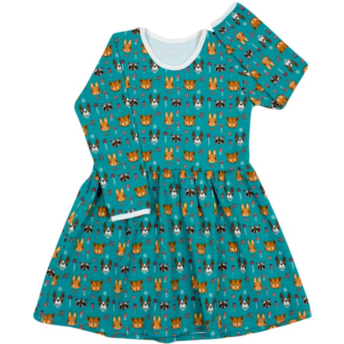 Rochita cu maneca lunga imprimeu vulpi 122 cm (6-7 ani) [2]