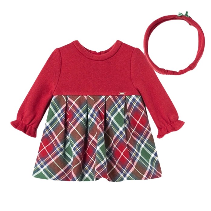 Rochita rosie combinata carouri - Mayoral  18 luni (86 cm) [2]