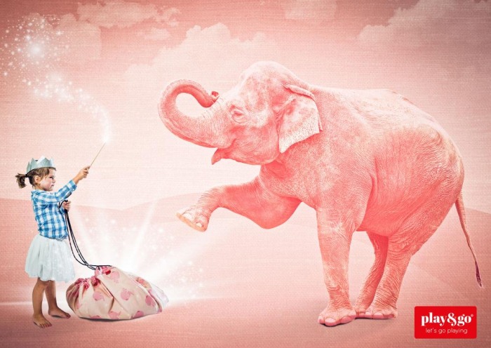 Sac depozitare jucarii  "Pink elephant" [3]
