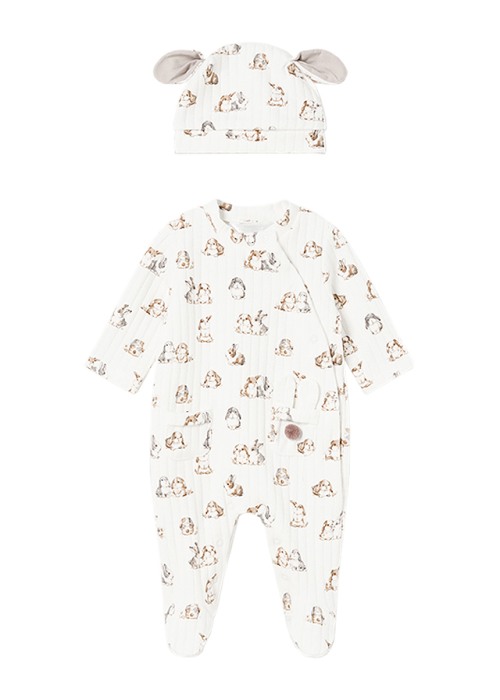 Salopeta (pijama)+caciulita - iepurasi - Mayoral   2-4 luni [2]
