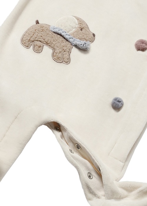 Salopeta (pijama) catifelata - crem - Mayoral   4-6 luni [2]