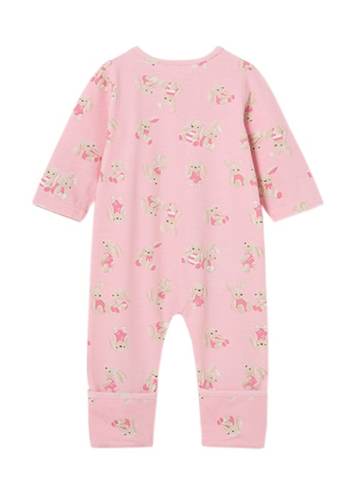 Salopeta (Pijama) roz  si  imprimeu iepurasi Better Cotton - Mayoral   12 luni (80 cm) [4]
